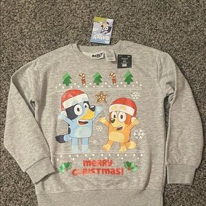 NWT Kid’s Bluey Crewneck Christmas Sweatshirt.